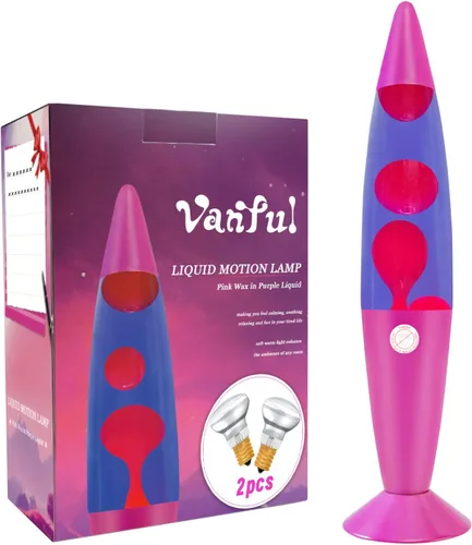 Miniatura 8 de Vanful Lámpara de movimiento de líquido naranja de 16 pulgadas para adultos y niños, lámpara de magma azul establece el ambiente para la decoración