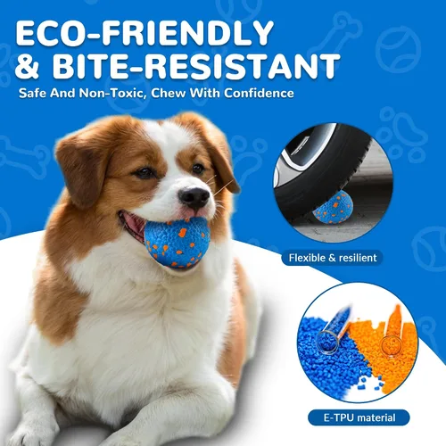 Miniatura 6 de Farish - Pelotas para perros de alto rebote para masticadores agresivos, juguetes flotantes para perros para buscar agua, pelotas de tenis duraderas