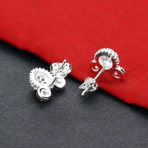 Miniatura 9 de Aretes clásicos de plata 925 para mujer, 100 % de plata 925 mate, aretes de plata italiana para niñas, joyería no alérgica, 0.3 pulgadas 0.4