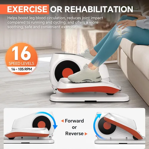 Miniatura 3 de Under Desk Elliptical Machine, Electric Exerciser Pro with 16 Adjustable Speed, Quiet and Fully Assembled with Remote Control & Non-Slip Foot Straps