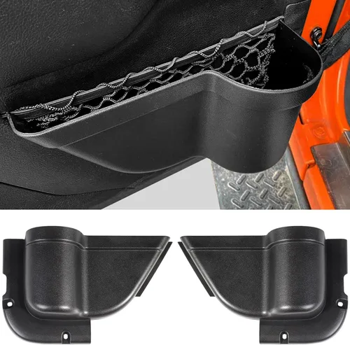 CALBEAU Bolsillos para puerta delantera, 2 portavasos laterales para puerta de Jeep Wrangler 2011-2018 Jeep Wrangler JK JKU 2/4 puertas, accesorios