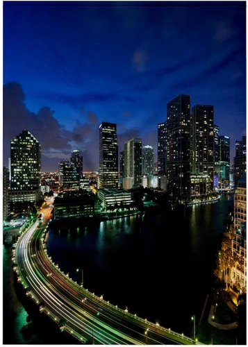 Miniatura 6 de 3dRose Paño de lavado 11x12 para cara y cuerpo - Estados Unidos, Florida, Miami, horizonte elevado de la ciudad de Brickell Key, noche. Florida