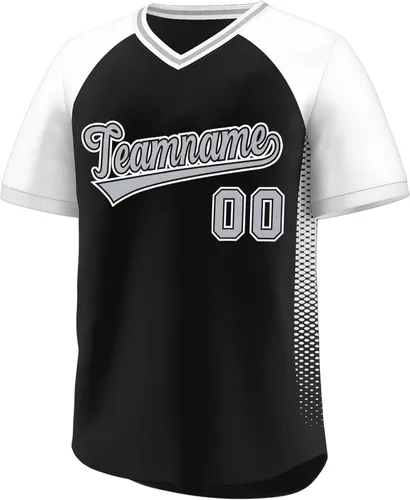 Miniatura 24 de Camiseta de béisbol personalizada con cuello en V para hombres, mujeres y jóvenes, camisetas de béisbol personalizadas con costuras o estampadas