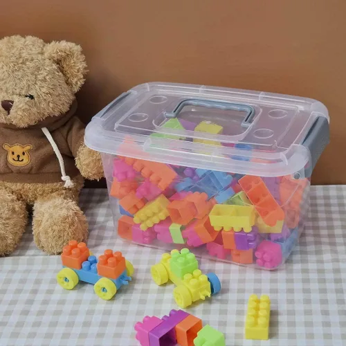 Miniatura 4 de Readsky Caja de plástico transparente de 5 L con tapas y asa, 6 paquetes
