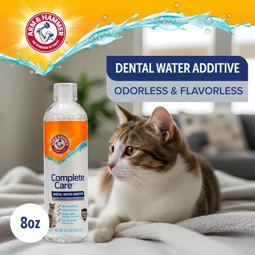 Miniatura 3 de Arm & Hammer Complete Care - Aditivo de agua dental para gatos, ambientador de aliento de gato y control del sarro, no requiere cepillado, fórmula