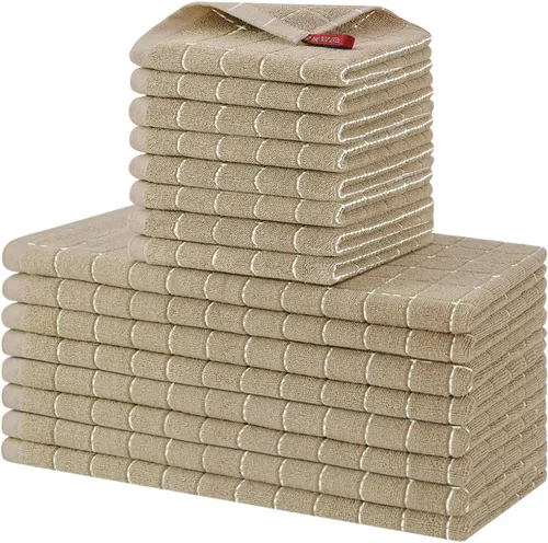 Miniatura 30 de Homaxy Juego de 8 toallas de cocina y paños de cocina, 12 x 12 y 13 x 28 pulgadas, juego de 8 toallas de cocina de rizo de algodón a granel, diseño