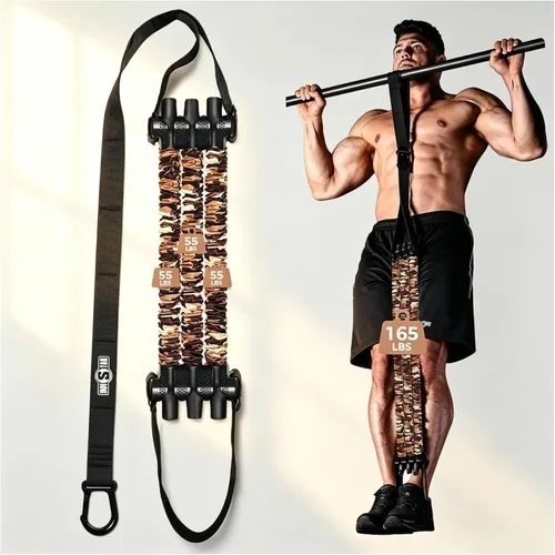 Miniatura 7 de Innstar Pull Up Assistance Bands, Heavy Duty Resistance Band for Pull Up Assist, Adjustable Resistance 165-265lbs with Fabric Feet/Knee Rest, Pull