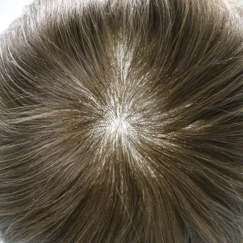 Miniatura 4 de Extensiones de cabello humano tipo tupé para hombre, piezas de repuesto de pelo sintético ultra fino para hombres, línea capilar natural con bucle