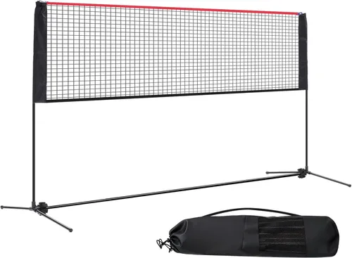 Miniatura 11 de NEWBULIG Juego de red de bádminton portátil, 10FT/14FT/17FT de ancho, altura ajustable, red multideportiva para pickleball, tenis, voleibol, fútbol