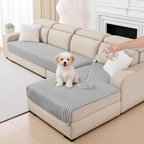 Miniatura 16 de MYSKY HOME Fundas de sofá para sofá seccional, funda de sofá en forma de L, fundas de sofá 100% impermeables para perros, funda de sofá modular
