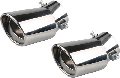 Miniatura 9 de 2 tubos de acero inoxidable para tubo de escape de automóvil, ajuste universal, diámetro de tubo de 1.5 a 2.25 pulgadas (negro, curvado)