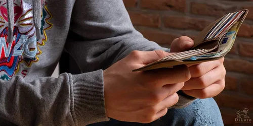 Miniatura 5 de Billetera de cuero delgada para hombre con bolsillo plegable y tecnología de bloqueo RFID, Marrón cazador oscuro