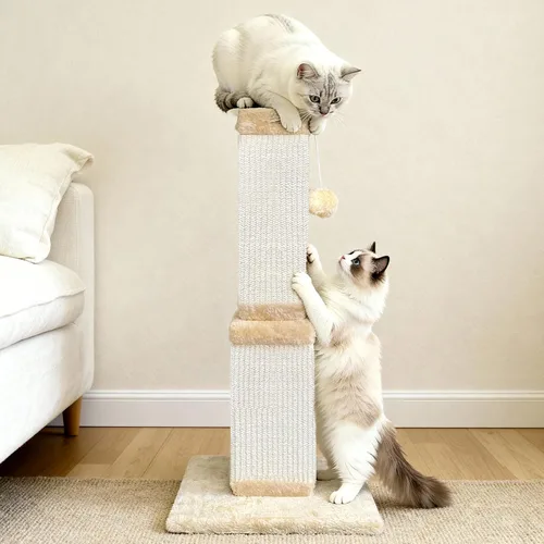 Miniatura 7 de Poste rascador para gatos grandes, rascador de gatos para gatos de interior y adultos, poste rascador de sisal resistente para proteger muebles, 32