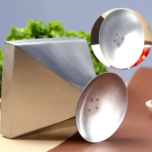 Miniatura 7 de DOITOOL Molde de pirámide de acero inoxidable, molde de carne, anillo para pastel, forma de triángulo, forma de relleno de alimentos, moldeador