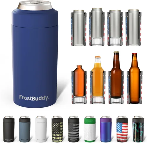 Miniatura 16 de Frost Buddy Universal Can Cooler - Fits all - Stainless Steel Can Cooler for 12 oz & 16 oz Regular or Slim Cans & Bottles - Stainless Steel