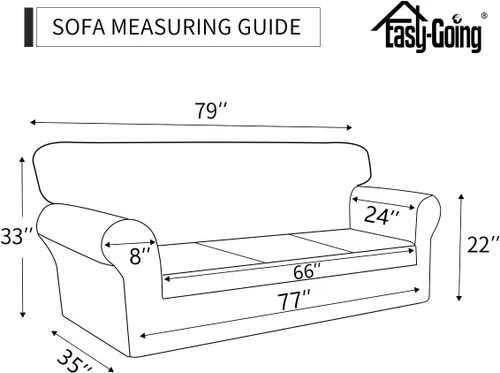 Miniatura 7 de Easy-Going Funda de Sofá Elástica de Microfibra de 2 Piezas – Cubierta de Sofá Suave Ajustada de Spandex, Protector de Muebles Lavable con Parte