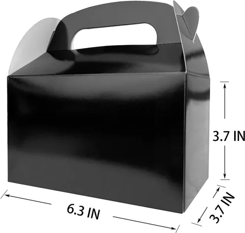 Miniatura 4 de HKLMRO 35 cajas de regalo para fiestas, galletas de caramelo negro, caja de regalo, bolsas de regalo portátiles para aperitivos, golosinas, cartón