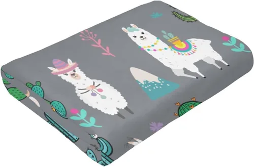 Miniatura 6 de Manta de franela suave y cálida con diseño de llama alpaca, manta de cama de franela de forro polar, regalo para niños, niñas, adultos o silla
