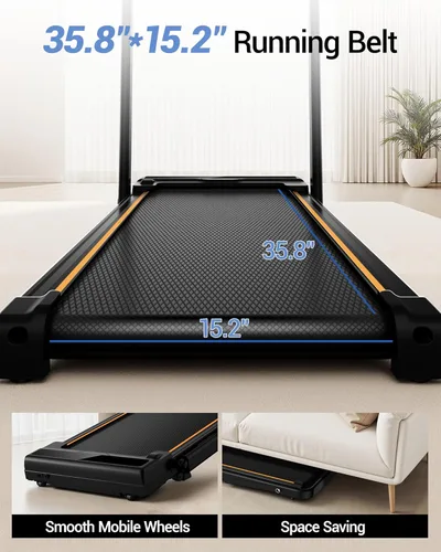 Miniatura 8 de 16% Incline Walking Pad Treadmills for Home Small, 4-in-1 Under Desk Treadmill with Handles, Foldable Treadmill with 2.5 HP Quiet Brushless, 330 LBS