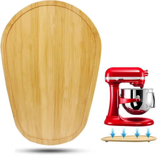 Miniatura 7 de Mezclador deslizante de bambú compatible con ayuda de cocina Bowl Lift 5-8 Qt Stand Mixer - Mover de almacenamiento de cocina Organizador deslizante