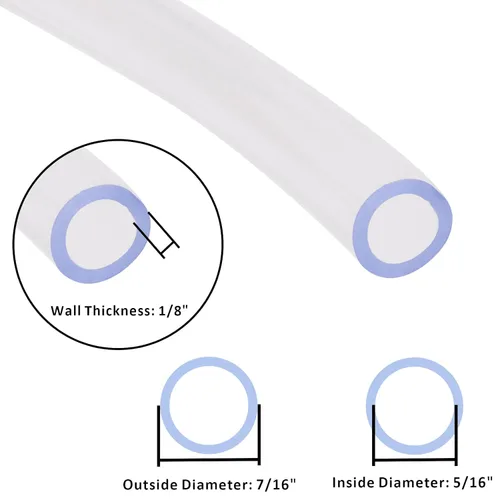 Miniatura 5 de Tubo de vinilo transparente - Tubo de PVC de 1/2" ID 5/8" OD, manguera de plástico flexible de grado alimenticio para elaboración casera de cerveza