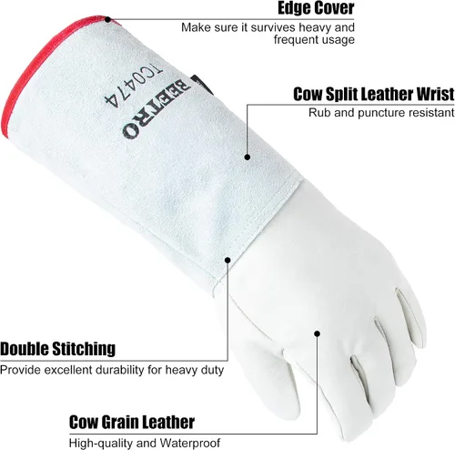 Miniatura 8 de BEETRO - Guantes anticongelantes de -292℉/-180℃ o superior para manejo de hielo seco, nitrógeno líquido, esponja e interior de algodón