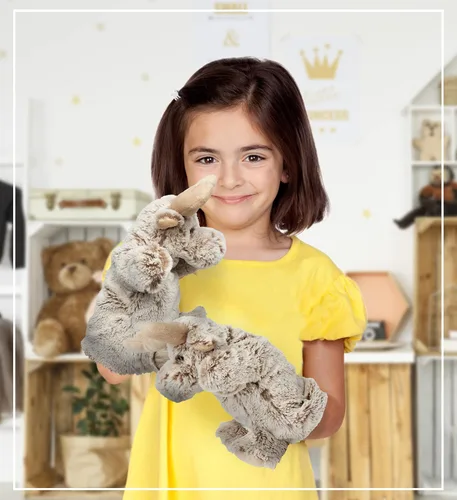 Miniatura 6 de DolliBu - Marioneta de mano de alce de peluche, súper suave, juguete de alce para niños, marionetas educativas para enseñar animales salvajes