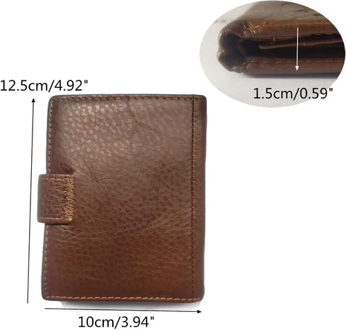 Miniatura 116 de Hombres Cool Eagle Wolf Caballo Totem Cuero Vaca Vertical Cartera Cremallera Multi-tarjeta Titular, Tótem de caballo, Minimalista