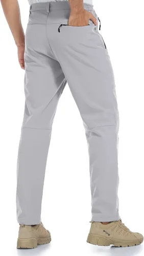 Miniatura 3 de GAXIDES Mens Snow Ski Waterproof Insulated Softshell Snowboard Pants Outdoor Hiking Fleece Lined