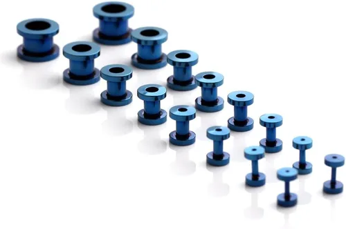 Miniatura 17 de Ruifan kit de 16 expansores de acero quirúrgico, 8 pares, 14 g - 00 g (1.6 mm-10 mm)
