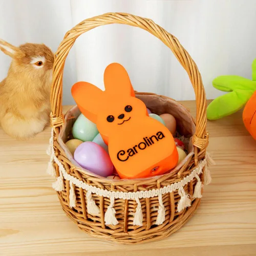 Miniatura 4 de callie Adorno de luz LED de Pascua personalizado para niños, diseño de conejito de plástico con nombre personalizado, decoración del hogar, regalo