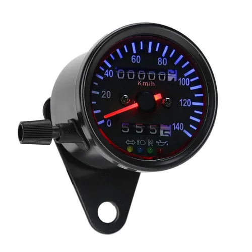 Miniatura 8 de KIMISS Medidor universal para motocicleta, para Cafe Racer & Cruisers, kit de velocímetro retroiluminación LED de 12 V, pantalla dual, fácil