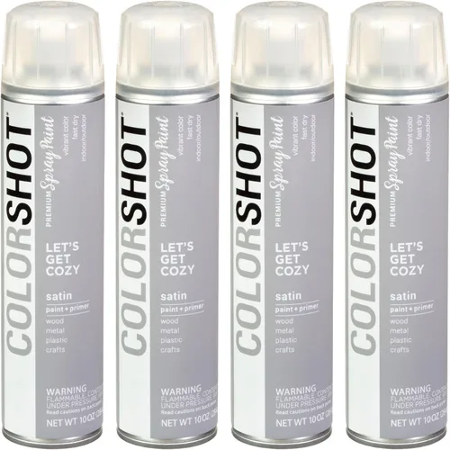 Miniatura 16 de COLORSHOT Pintura en aerosol brillante, aromaterapia (lavanda) 10 onzas, paquete de 4, pintura acrílica de secado rápido, uso en interiores