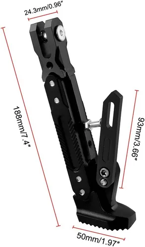 Miniatura 2 de Pata de Cabra de Motocicleta Soporte de Trípode Ajustable Universal de Aluminio Motor Scooter Soporte Lateral de Pie Modificado Accesorios