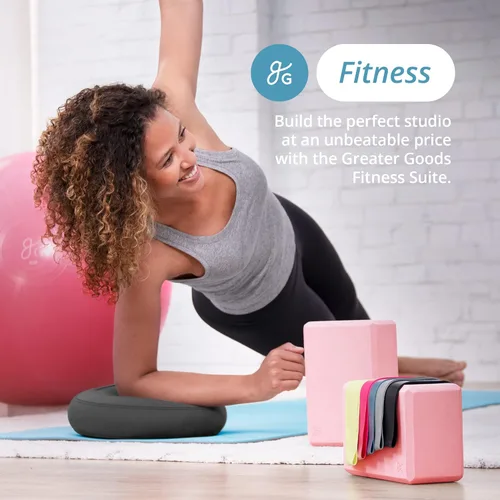Miniatura 6 de Greater Goods Pelota de yoga anti-estallido para pilates, estabilidad, embarazo y entrenamientos, incluye bomba, en varios tamaños y colores Gris