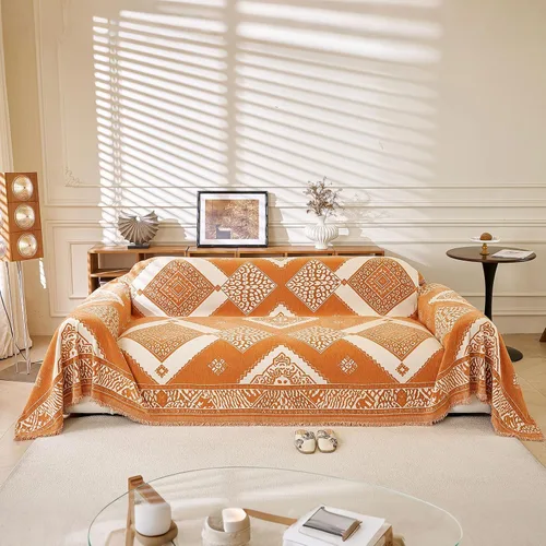 Miniatura 95 de ROOMLIFE Manta Funda Azteca Bohemia para Sofá, Decoración del Hogar Estilo Granja, Fundas de Sofá para Loveseat, Sofás de 2/3 Cojines, Apta