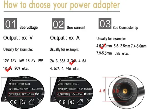 Miniatura 5 de Cargador adaptador de 45 W 65 W Ac 4.5 0.118 in compatible con Dell Inspiron 13 14 15,3000 5000 7000 Latitude 3320 3330 3340 3420 3430 3435 3440