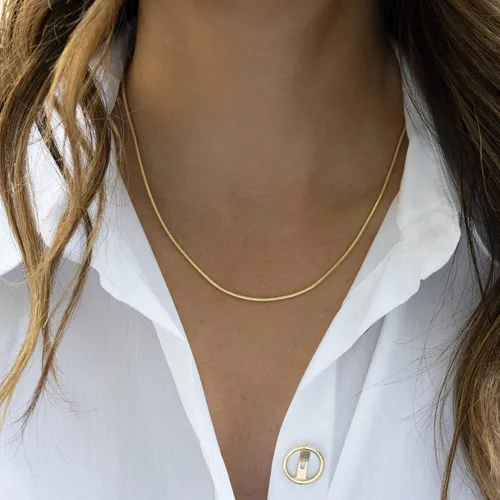 Miniatura 7 de DEARMAY 14K Gold Necklaces for Women, Dainty Layered Gold Herringbone Choker Necklace for Women Thin Chunky Snake Chain Necklaces Jewelry for Teen