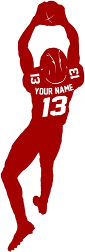 Miniatura 4 de VWAQ Calcomanía de pared personalizada de jugador de fútbol – Nombre personalizado Deportes calcomanía decorativa de vinilo – CS48