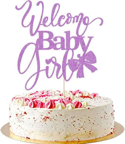 Miniatura 23 de Decoración de bienvenida para tartas de bebé niña, baby shower, baby shower, recién nacida, espectáculo de género para niña, decoración de fiesta
