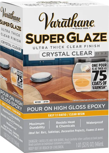 Miniatura 2 de Parks Super Glaze de RustOleum, acabado epoxi super brilloso y duradero, transparente, 241352, 32 onzas líquidas , 241352
