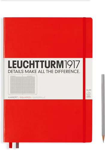 Miniatura 34 de LEUCHTTURM1917 - Cuaderno de tapa dura Master Slim A4+ - 123 páginas numeradas para escritura y diario (salvia, a rayas)