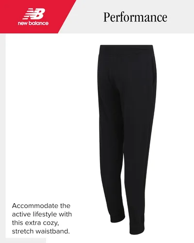 Miniatura 27 de New Balance Pantalones deportivos para niña, forro polar de mezcla de algodón suave con cordón y bolsillos (tallas 8-16)