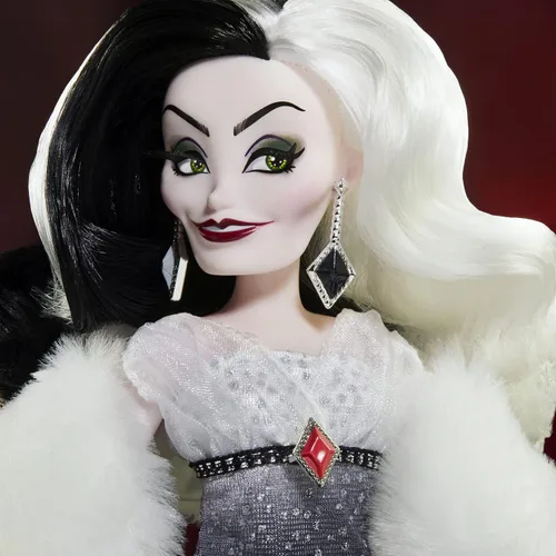 Miniatura 7 de Disney Princess Style Series Cruella De Vil, Muñeca de moda de estilo contemporáneo con accesorios, juguete coleccionable para niñas de 6 años