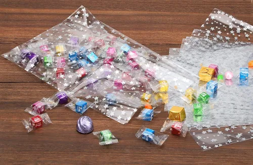 Miniatura 6 de 100 bolsas de regalo de celofán con estampado de estrellas, de 6 x 10 pulgadas, bolsas de regalo de celofán, bolsas de regalo de fiesta, bolsas