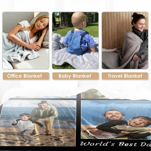 Miniatura 4 de Mantas personalizadas con fotos, mantas personalizadas de franela con imagen, manta de fotos personalizada, regalos para novio, novia, cumpleaños, 4