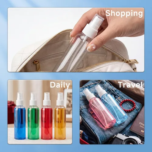 Miniatura 6 de TRENDBOX Botellas de spray de tamaño de viaje de 4 onzas, paquete de 12 botellas pequeñas de plástico vacías de niebla fina, a prueba de fugas, sin