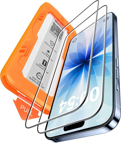 Miniatura 23 de BossKiss Protector de pantalla para iPhone 11/iPhone XR, dureza TOP 9H de grado militar a prueba de roturas, vidrio templado HD, cobertura completa