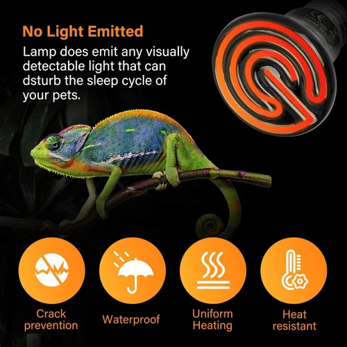 Miniatura 6 de Simple Deluxe Bombilla emisora de calor de cerámica de 25 W (Mini) para reptiles, sin emisor de luz, calentador de gallinero para mascotas anfibias
