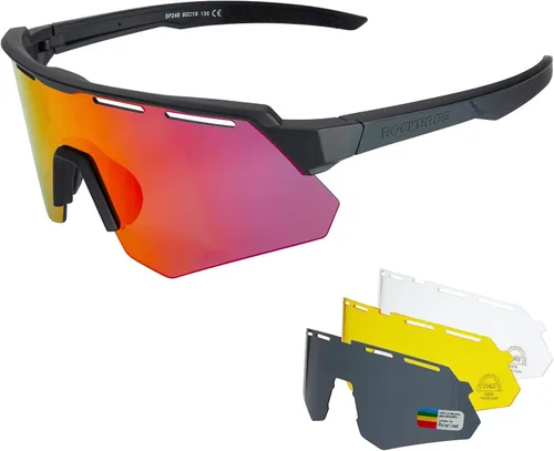 ROCKBROS Gafas de sol deportivas polarizadas para hombres, para béisbol, ciclismo, protección UV400 para mujeres y hombres